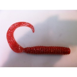 CHOMP GRUB SOFTBAIT, PINK/WHITE, 7" (180mm), 15 GRAMS, 5P/BAG, WITH SLOT